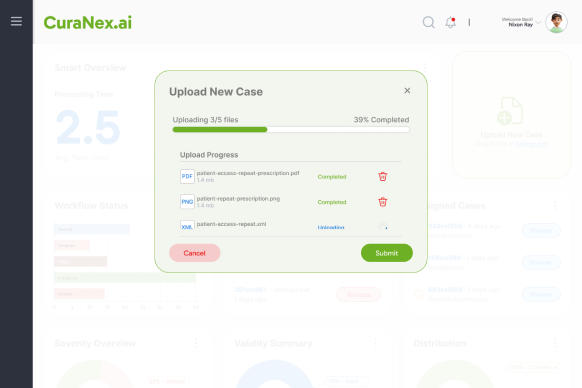 CuraNex.ai Dashboard Overview
